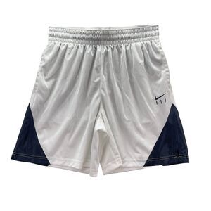 Nike Basketball Shorts Mens Medium Tall White Black Elite Loose Fit DH7160-100